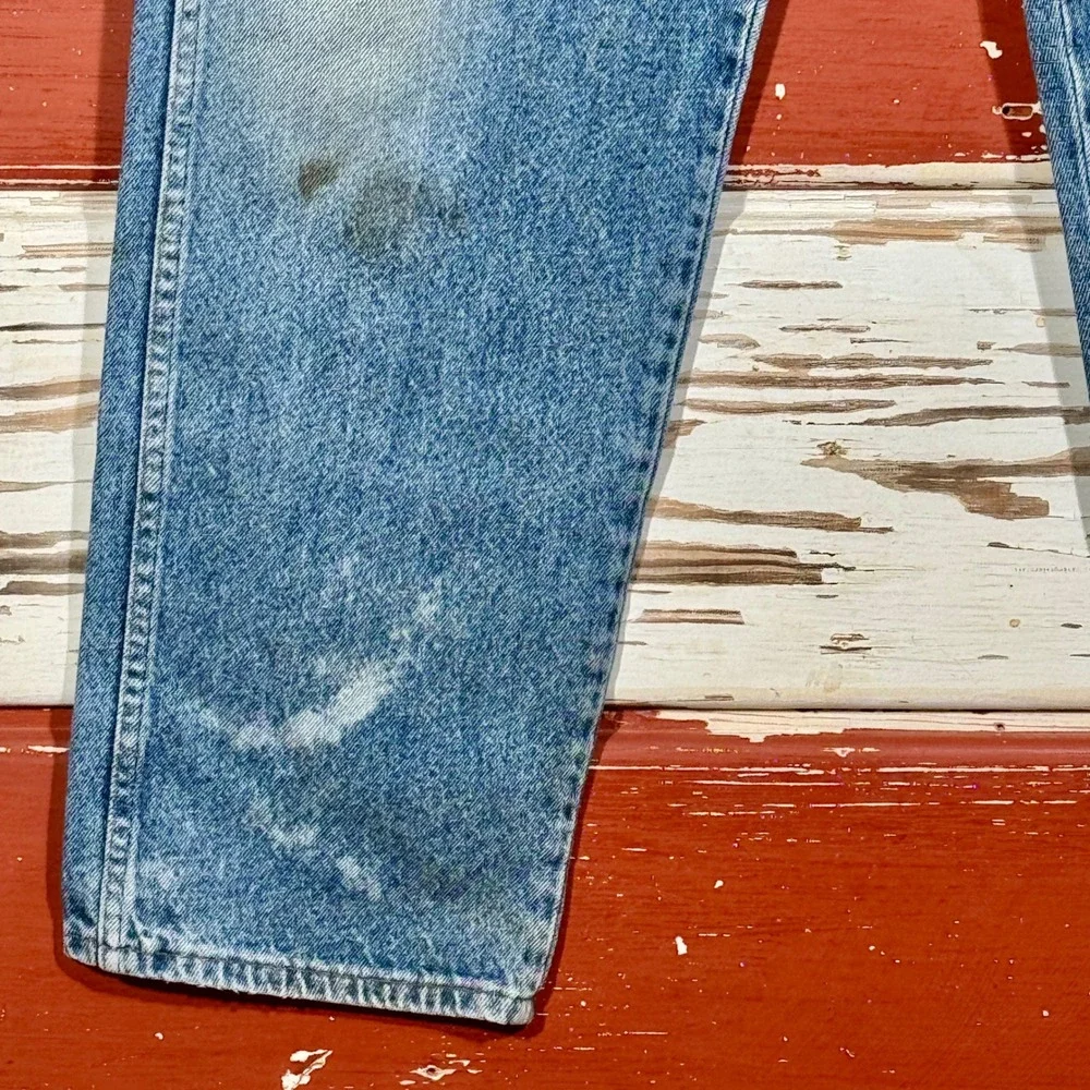 80s USA Vintage Wrangler Jeans Relaxed Fit Denim‎ Pants Classic Blue Wash